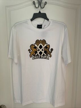 Daily Paper Men’s Graphic Logo T-Shirt White Size Medium NWT